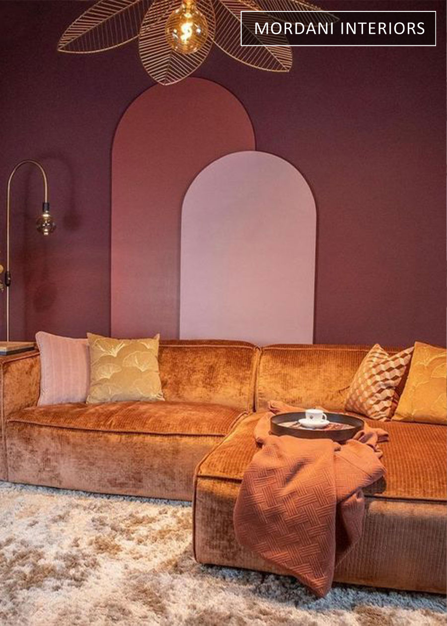 Metallic Orange Velvet Upholstery Fabric